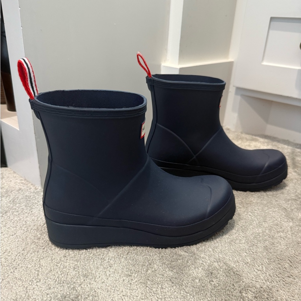 Hunter Navy Ankle Rain Boots